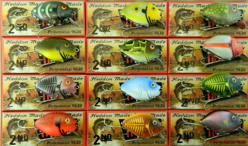 heddon punkinseed 2nd 9630 fishing lure 12 lure box set heddon punkinseed color chart